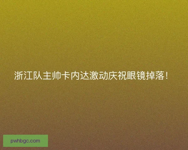 浙江队主帅卡内达激动庆祝眼镜掉落！