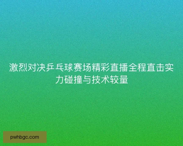 激烈对决乒乓球赛场精彩直播全程直击实力碰撞与技术较量 激烈对决乒乓球赛场精彩直播全程直击实力碰撞与技术较量