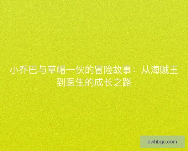 小乔巴与草帽一伙的冒险故事：从海贼王到医生的成长之路