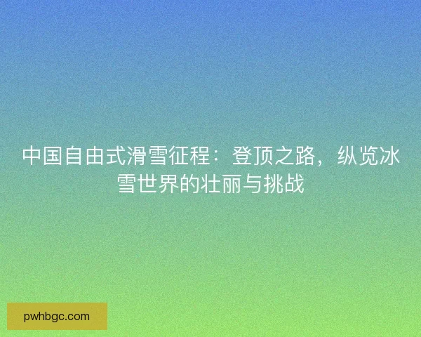 中国自由式滑雪征程:登顶之路,纵览冰雪世界的壮丽与挑战 中国自由式滑雪征程:登顶之路,纵览冰雪世界的壮丽与挑战